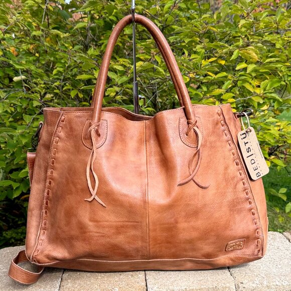 Nwt Bed Stu Leather Rockaway Satchel Tote Bag - Picture 2 of 13